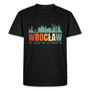 Poland Wroclaw Skyline - Men's Premium Organic T-Shirt - black - Front - Nico (187cm)