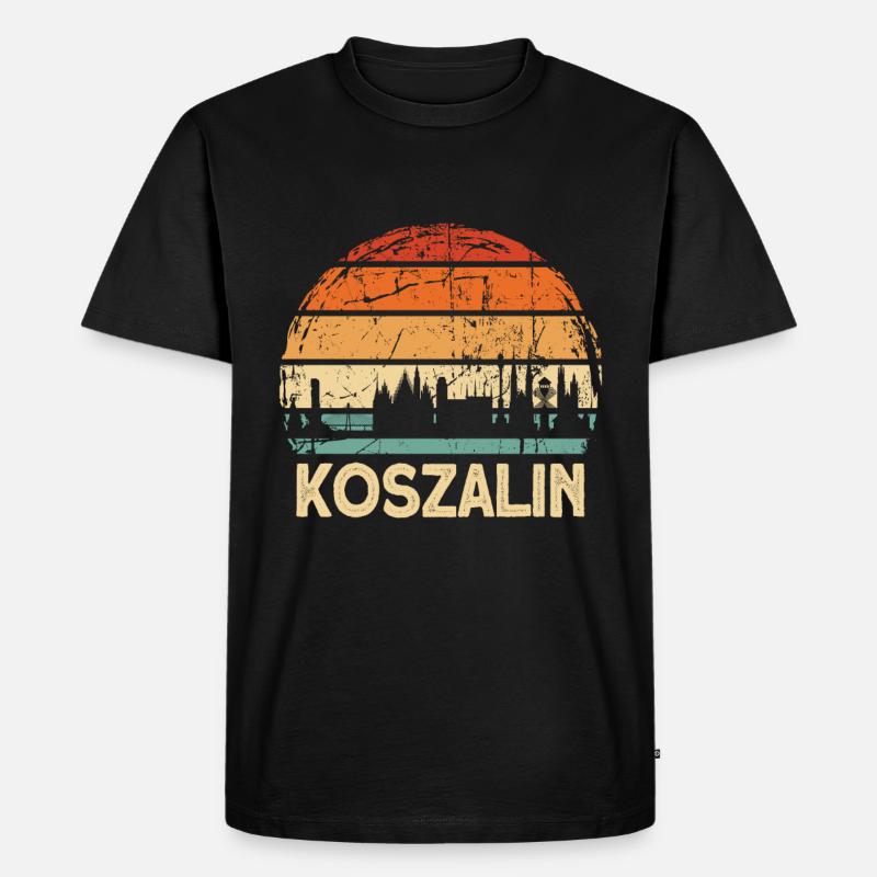 Pologne Koszalin Skyline - T-shirt Premium bio Homme - noir