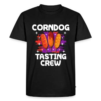 Corn Dog Food Love Cadeau - T-shirt Premium bio Homme - noir - Devant - Nico (187cm)