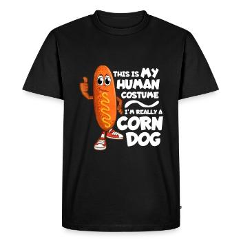 Costume de nourriture pour chiens de maïs - T-shirt Premium bio Homme - noir - Devant - Nico (187cm)