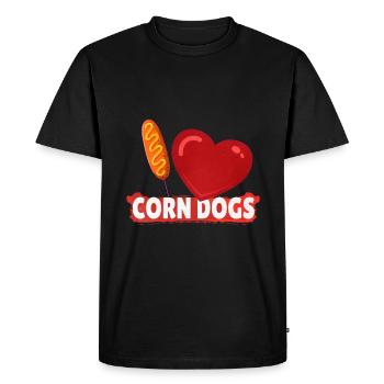 Les chiens de maïs adorent - T-shirt Premium bio Homme - noir - Devant - Nico (187cm)