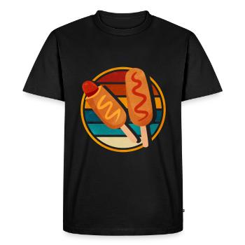 Chien de maïs rétro - T-shirt Premium bio Homme - noir - Devant - Nico (187cm)