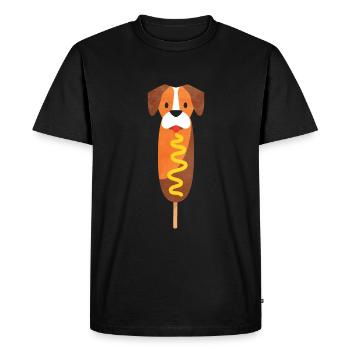 Chien de maïs - T-shirt Premium bio Homme - noir - Devant - Nico (187cm)