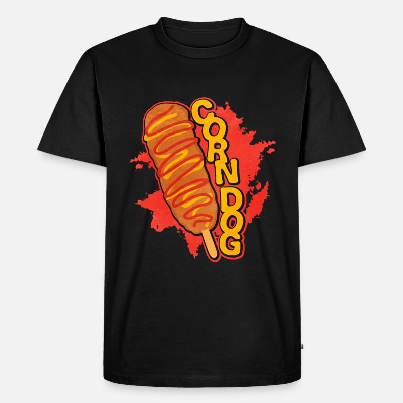 Corn Dog - Männer Premium Bio T-Shirt - Schwarz