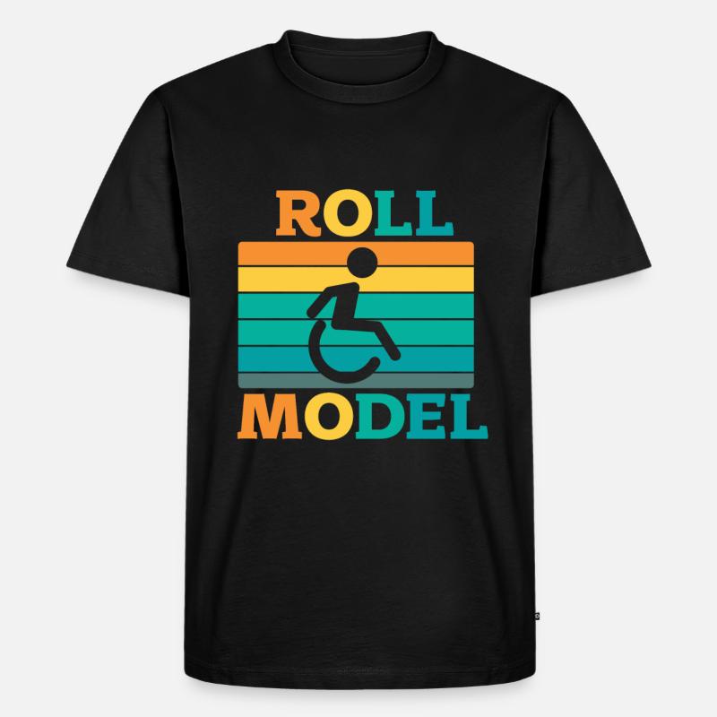 Rollstuhl - Männer Premium Bio T-Shirt - Schwarz