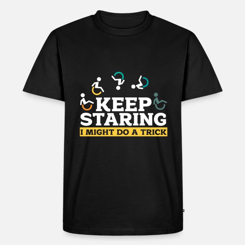 Rollstuhl - Männer Premium Bio T-Shirt - Schwarz