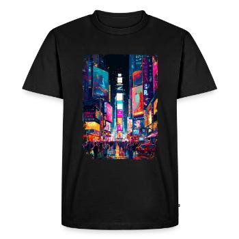 New York - Männer Premium Bio T-Shirt - Schwarz - Vorne - Nico (187cm)