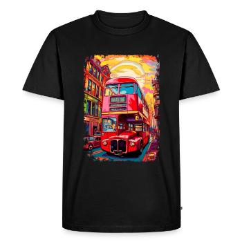 Londres - T-shirt Premium bio Homme - noir - Devant - Nico (187cm)