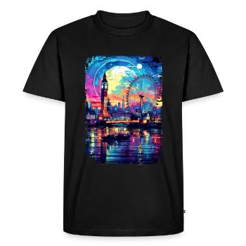 Londres - T-shirt Premium bio Homme - noir - Devant - Nico (187cm)