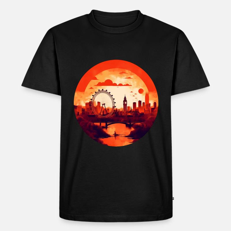 London - Männer Premium Bio T-Shirt - Schwarz