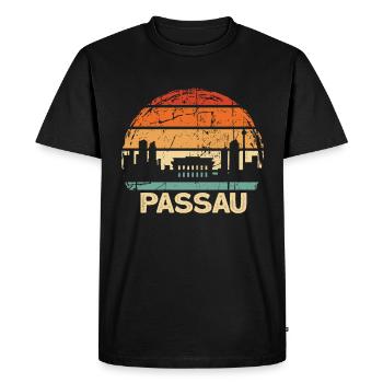 Passau - T-shirt Premium bio Homme - noir - Devant - Nico (187cm)