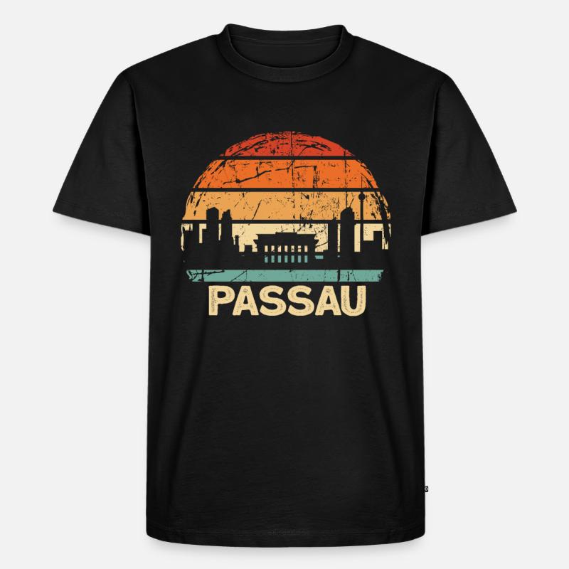 Passau - Männer Premium Bio T-Shirt - Schwarz