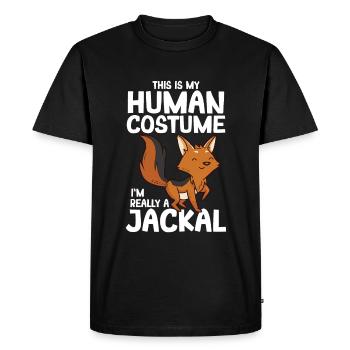 Jackal - Men's Premium Organic T-Shirt - black - Front - Nico (187cm)