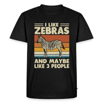 Zebra - Men's Premium Organic T-Shirt - black - Front - Nico (187cm)