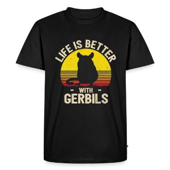 Gerbille - T-shirt Premium bio Homme - noir - Devant - Nico (187cm)