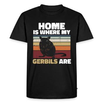 Gerbille - T-shirt Premium bio Homme - noir - Devant - Nico (187cm)