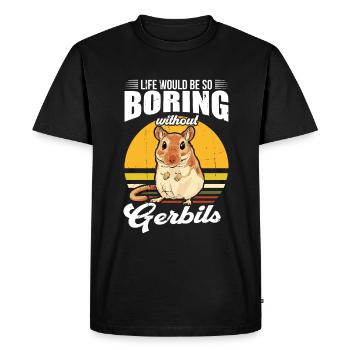 Gerbille - T-shirt Premium bio Homme - noir - Devant - Nico (187cm)