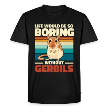 Gerbille - T-shirt Premium bio Homme - noir - Devant - Nico (187cm)