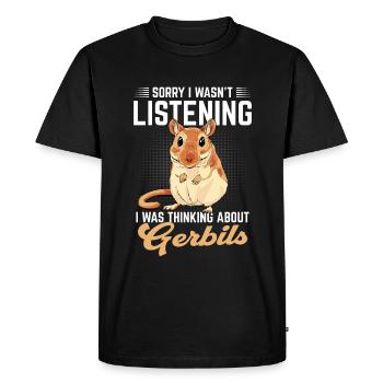 Gerbille - T-shirt Premium bio Homme - noir - Devant - Nico (187cm)