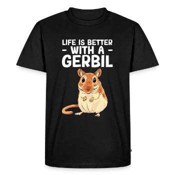 Gerbille - T-shirt Premium bio Homme - noir - Devant - Nico (187cm)