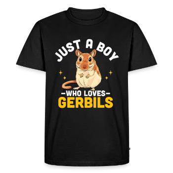Gerbille - T-shirt Premium bio Homme - noir - Devant - Nico (187cm)