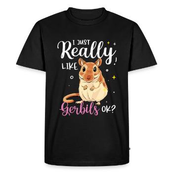 Gerbille - T-shirt Premium bio Homme - noir - Devant - Nico (187cm)