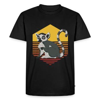 Lémurien - T-shirt Premium bio Homme - noir - Devant - Nico (187cm)
