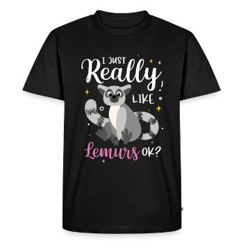 Lémurien - T-shirt Premium bio Homme - noir - Devant - Nico (187cm)