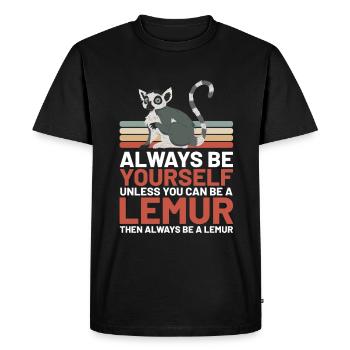 Lémurien - T-shirt Premium bio Homme - noir - Devant - Nico (187cm)