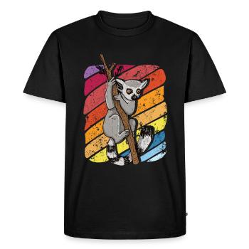 Lémurien - T-shirt Premium bio Homme - noir - Devant - Nico (187cm)