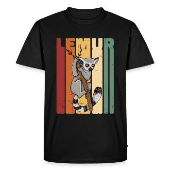 Lémurien - T-shirt Premium bio Homme - noir - Devant - Nico (187cm)