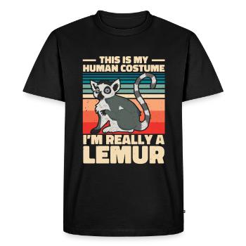 Lémurien - T-shirt Premium bio Homme - noir - Devant - Nico (187cm)