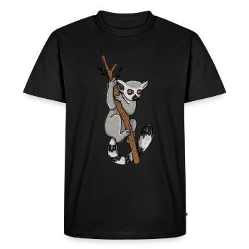 Lémurien - T-shirt Premium bio Homme - noir - Devant - Nico (187cm)