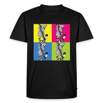 Lémurien - T-shirt Premium bio Homme - noir - Devant - Nico (187cm)