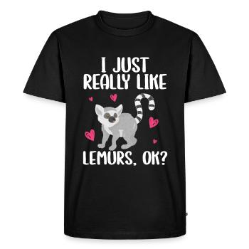 Lémurien - T-shirt Premium bio Homme - noir - Devant - Nico (187cm)