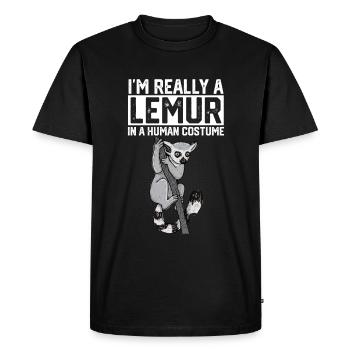 Lémurien - T-shirt Premium bio Homme - noir - Devant - Nico (187cm)