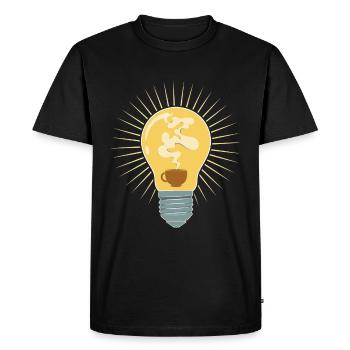 Coffee Enlightenment - Men's Premium Organic T-Shirt - black - Front - Nico (187cm)