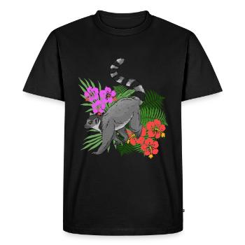Fleurs de lémuriens - T-shirt Premium bio Homme - noir - Devant - Nico (187cm)
