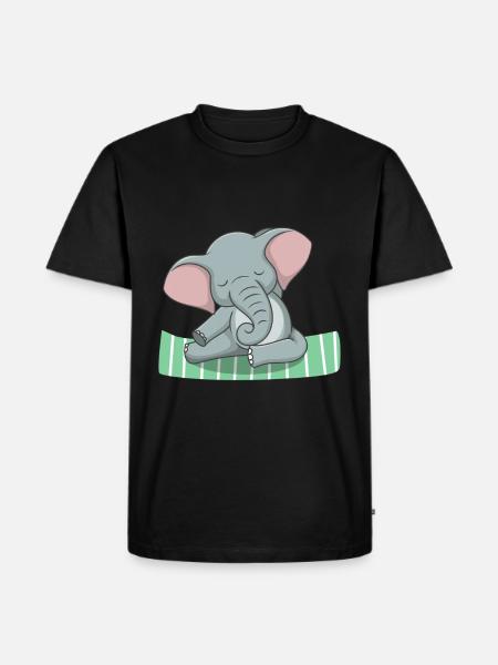 Yoga Elefant - Männer Premium Bio T-Shirt - Schwarz