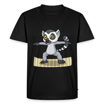 Yoga des lémuriens - T-shirt Premium bio Homme - noir - Devant - Nico (187cm)