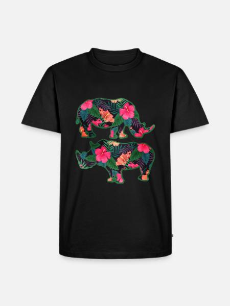 Rhinoceros - Men's Premium Organic T-Shirt - black
