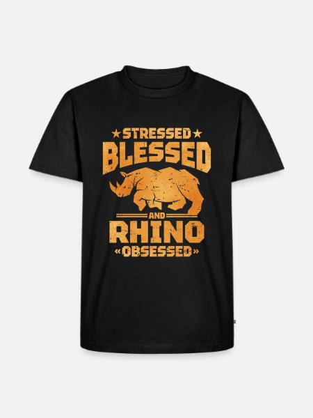 Rhinoceros - Men's Premium Organic T-Shirt - black