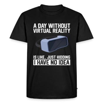 Virtual Reality VR Gift - Men's Premium Organic T-Shirt - black - Front - Nico (187cm)