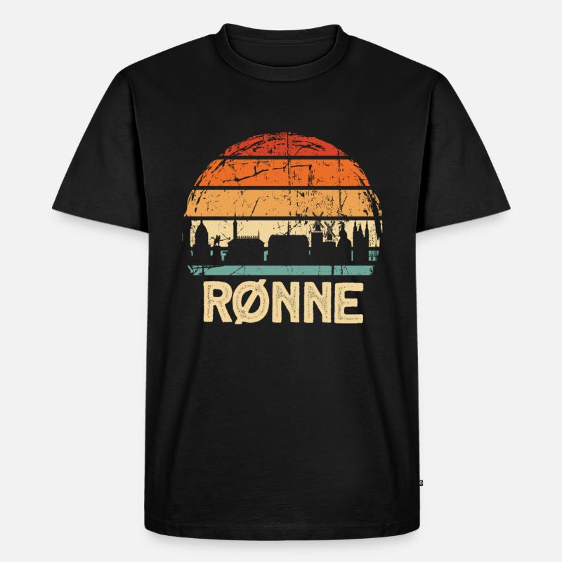 Rønne - Männer Premium Bio T-Shirt - Schwarz