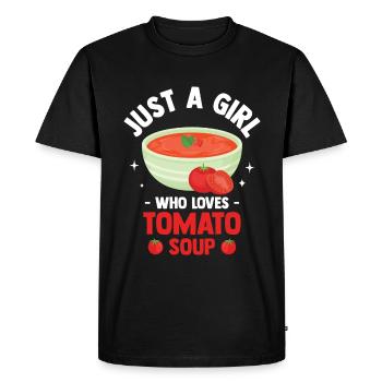 Juste une fille qui aime la soupe aux tomates - T-shirt Premium bio Homme - noir - Devant - Nico (187cm)