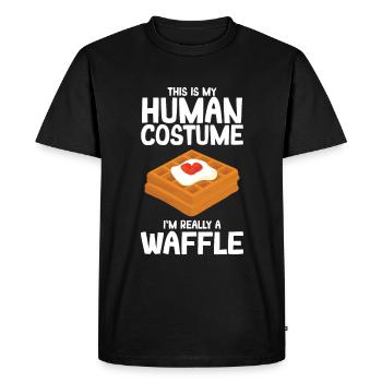 Gaufre - T-shirt Premium bio Homme - noir - Devant - Nico (187cm)