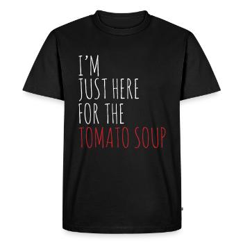 Je ne suis là que pour la soupe aux tomates - T-shirt Premium bio Homme - noir - Devant - Nico (187cm)