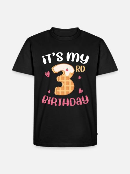 3rd Birthday Waffle - Men's Premium Organic T-Shirt - black