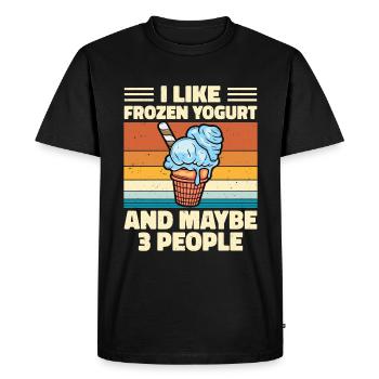 J’aime le yaourt glacé et peut-être 3 personnes - T-shirt Premium bio Homme - noir - Devant - Nico (187cm)