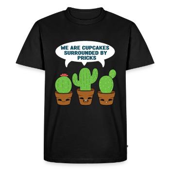 Cactus Cupcakes Cake - Men's Premium Organic T-Shirt - black - Front - Nico (187cm)